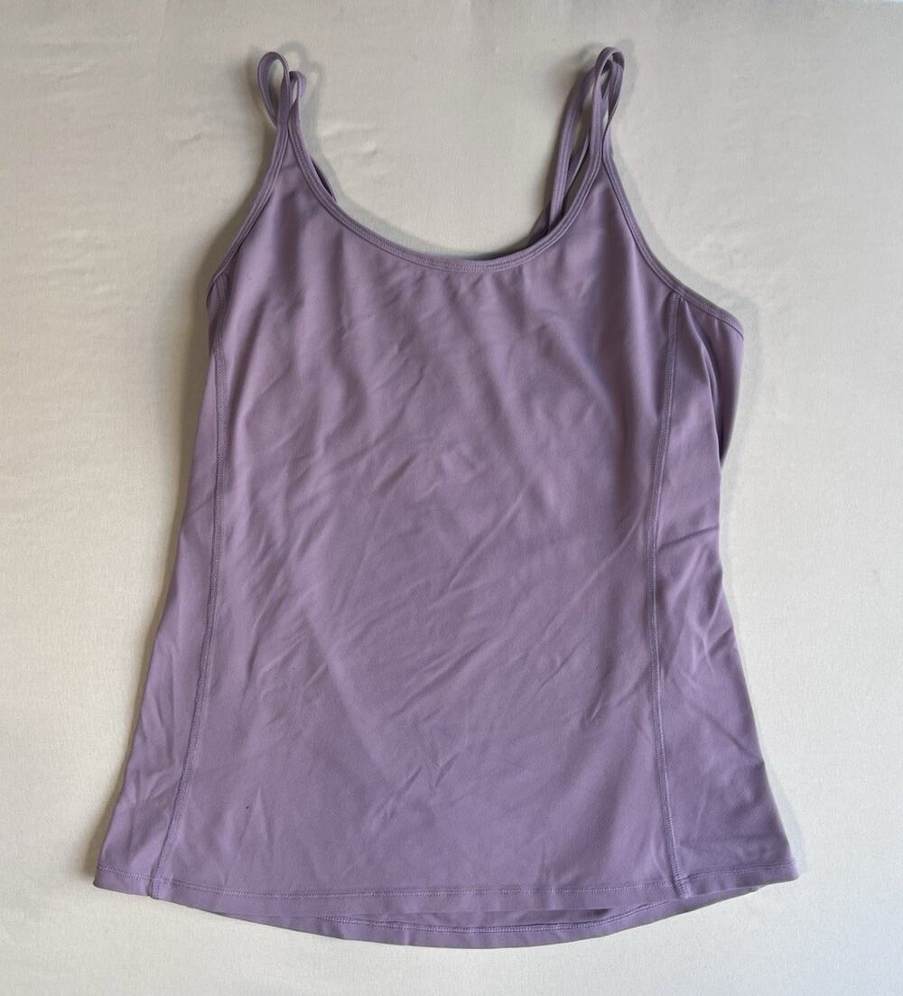 Women’s S Purple Solid Strappy Racerback Scoop Neck Yoga Tank - No tag
